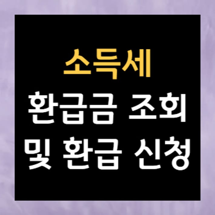 소득세 환급금 조회 및 환급 신청