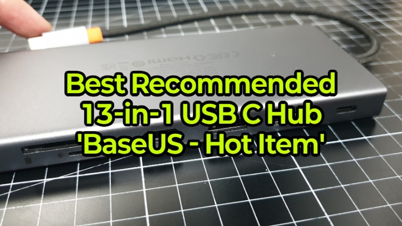 Baseus 13'ü 1 Arada C Tipi Hub - Çoklu Ekranlı Dizüstü Bilgisayar, Tablet ve PC Bağlantı Noktası Genişletme
