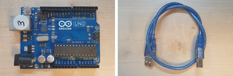Arduino Uno, cabo USB A/B