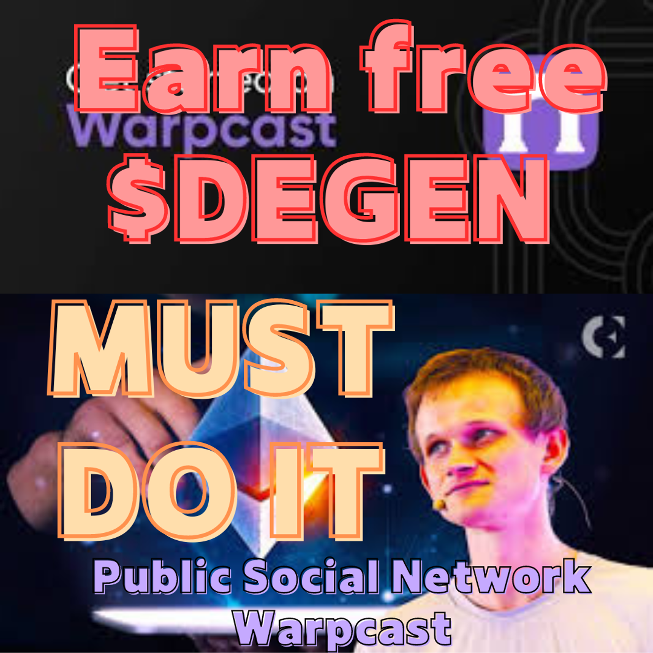 🚀 Ganhe Dinheiro Diariamente com o App de Redes Sociais Warpcast, Receba Airdrop! Projeto com Apoio do Criador do Ethereum [Bitcoin/NFT]