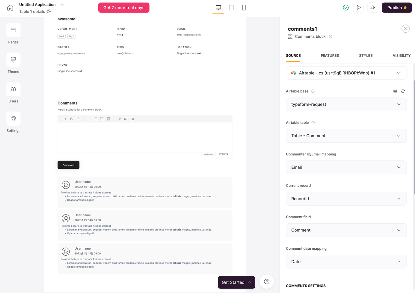 Mostrare il contenuto di Airtable su Softr e salvare le risposte in Airtable