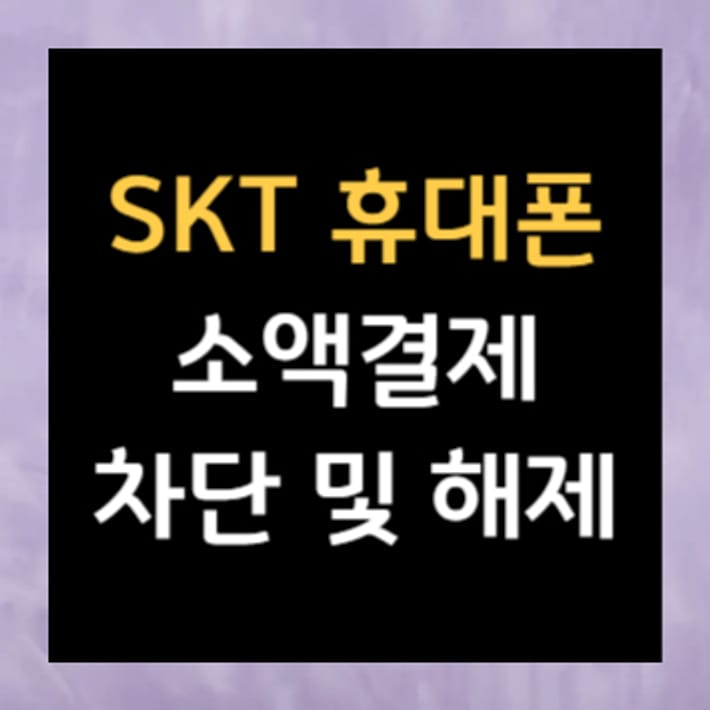 SKT 휴대폰 소액 결제 차단 및 해제