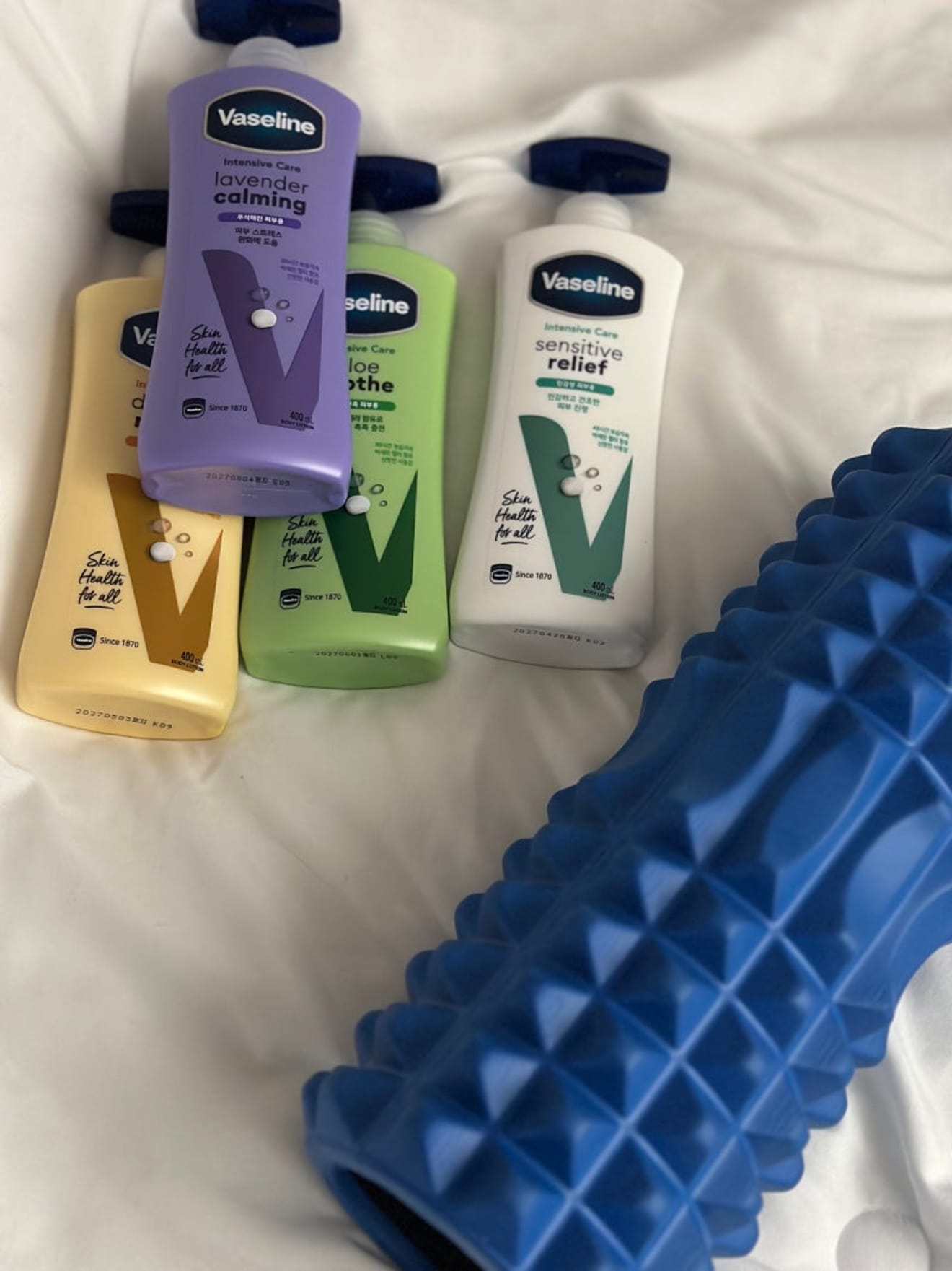 Loción corporal Vaseline Intensive Care recomendada después del ejercicio en Olive Young