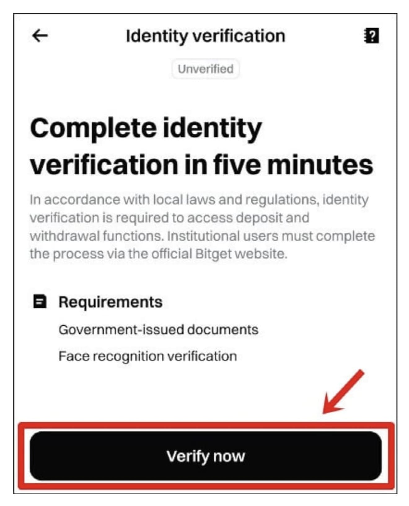 Bitget-KYC-vérification d'identité-méthode-3