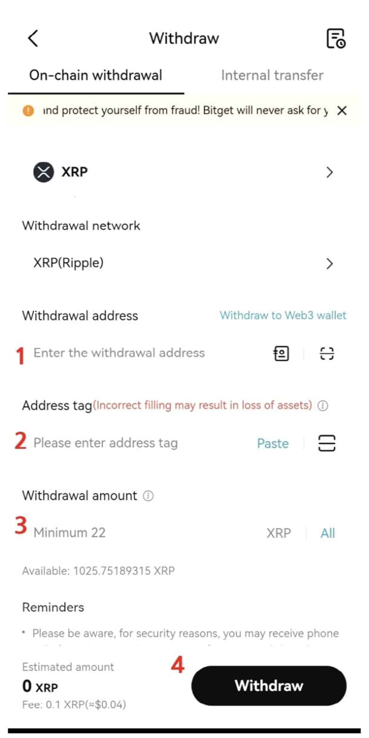 Bitget-Upbit-Di động-Hướng dẫn rút tiền-3