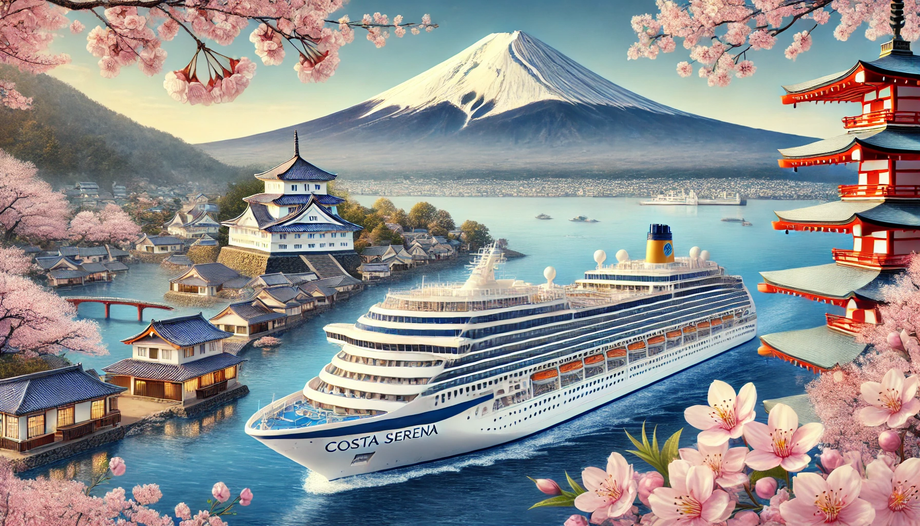 Une image de croisière au milieu d'un paysage japonais