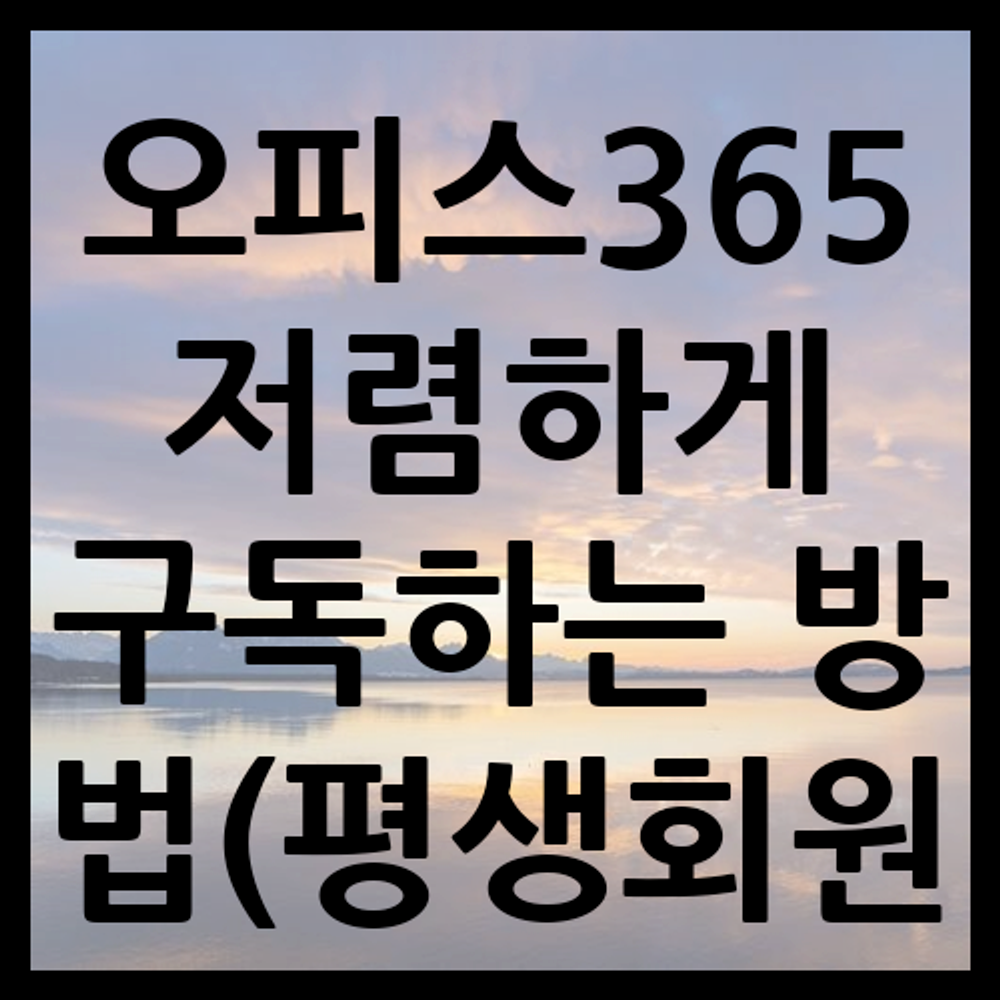 오피스365 저렴하게 구독하는 방법(평생회원)