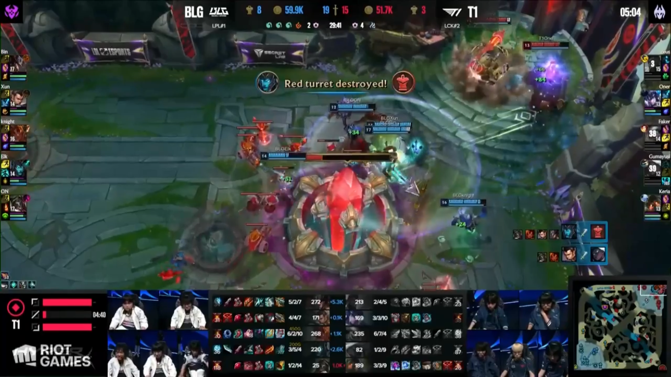 Liga de Leyendas MSI 2024 Fase de Bracket Semifinales Partido T1 vs BLG 2:3 Victoria de BLG