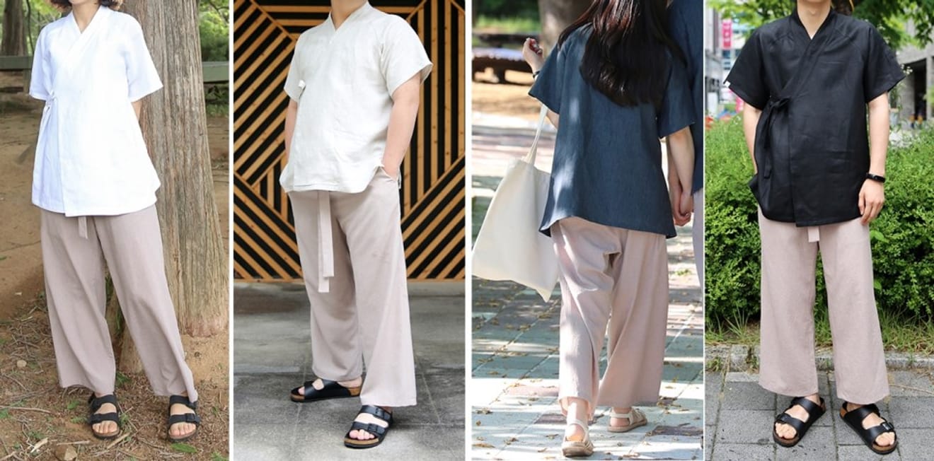 リネン製の涼しい夏の韓服