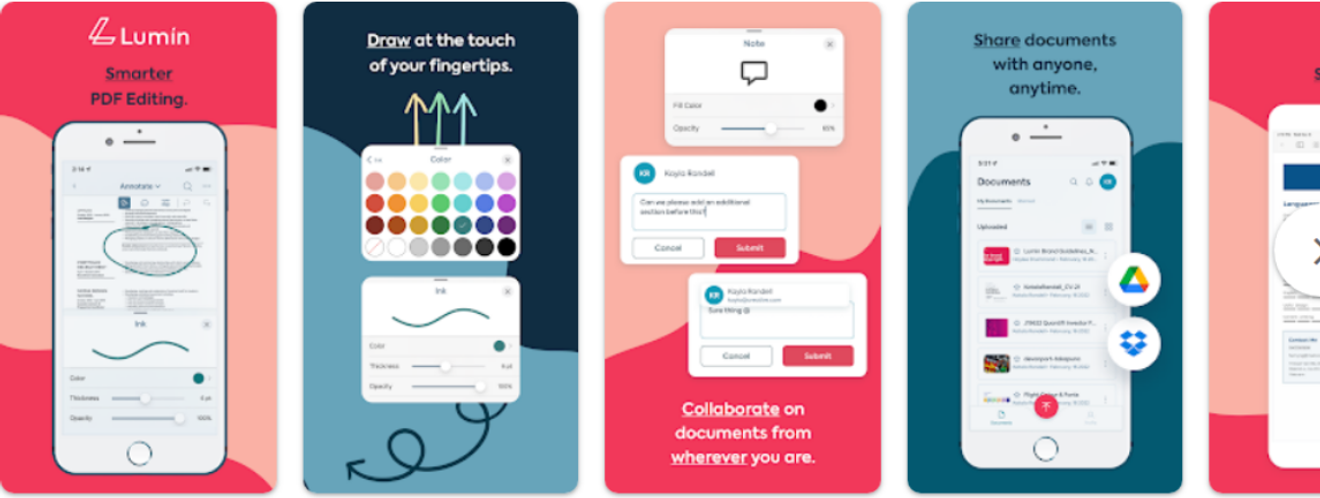 Édition de PDF sur smartphone : Lumin PDF, intégration Google Drive et partage simplifié