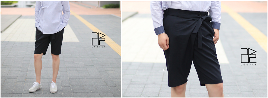 Zdjęcie osoby w krótkich spodniach szerokich marki Lee Seul
