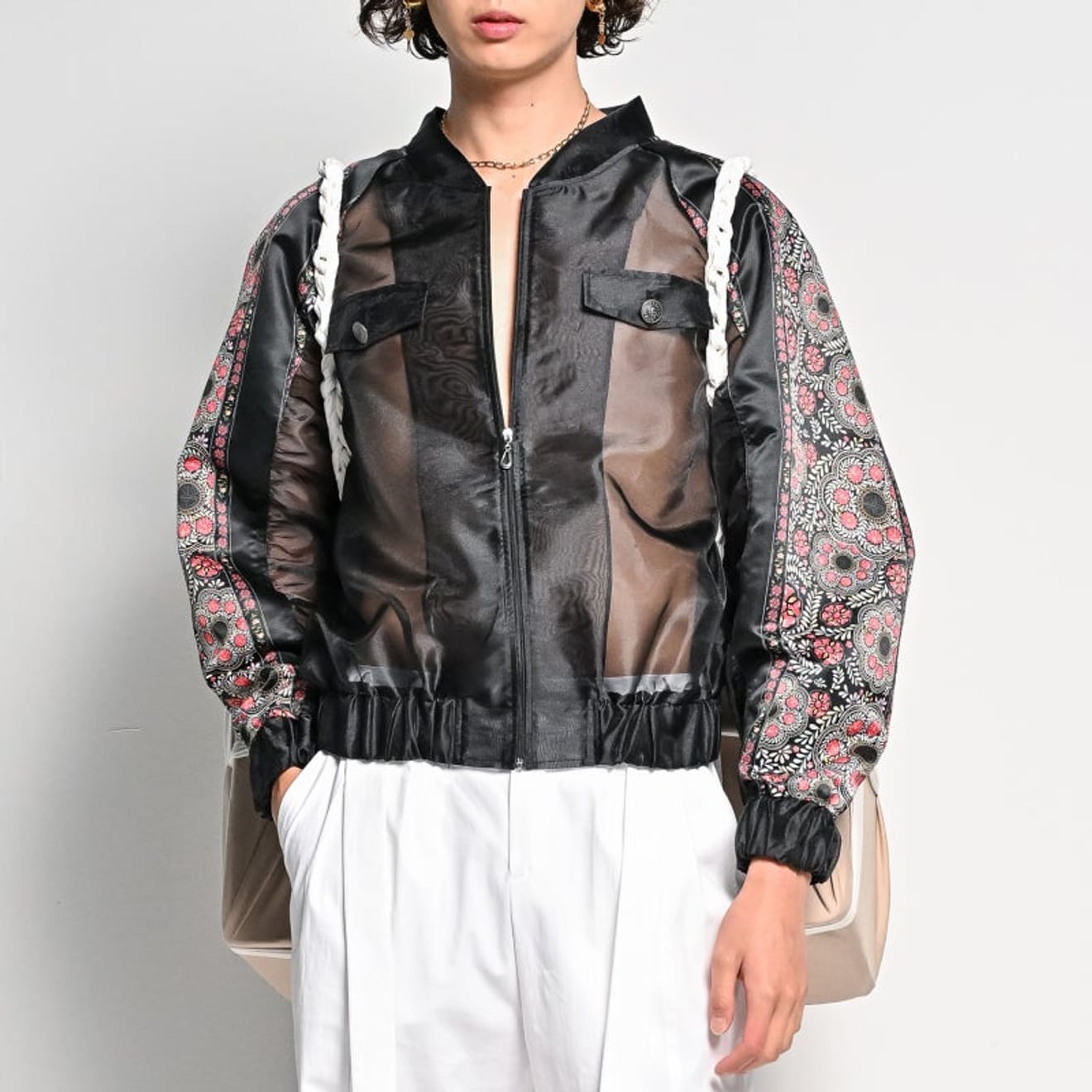 [Sınırlı Sayıda] Şeffaf Kırmızı Ceket Siyah Ceket Benzersiz Modern Hanbok