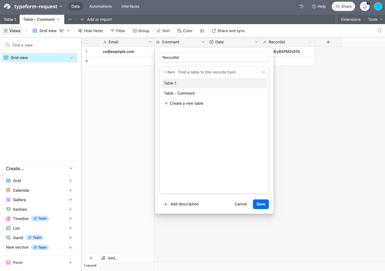 Enviando E-mails Referenciando Outras Tabelas no Airtable