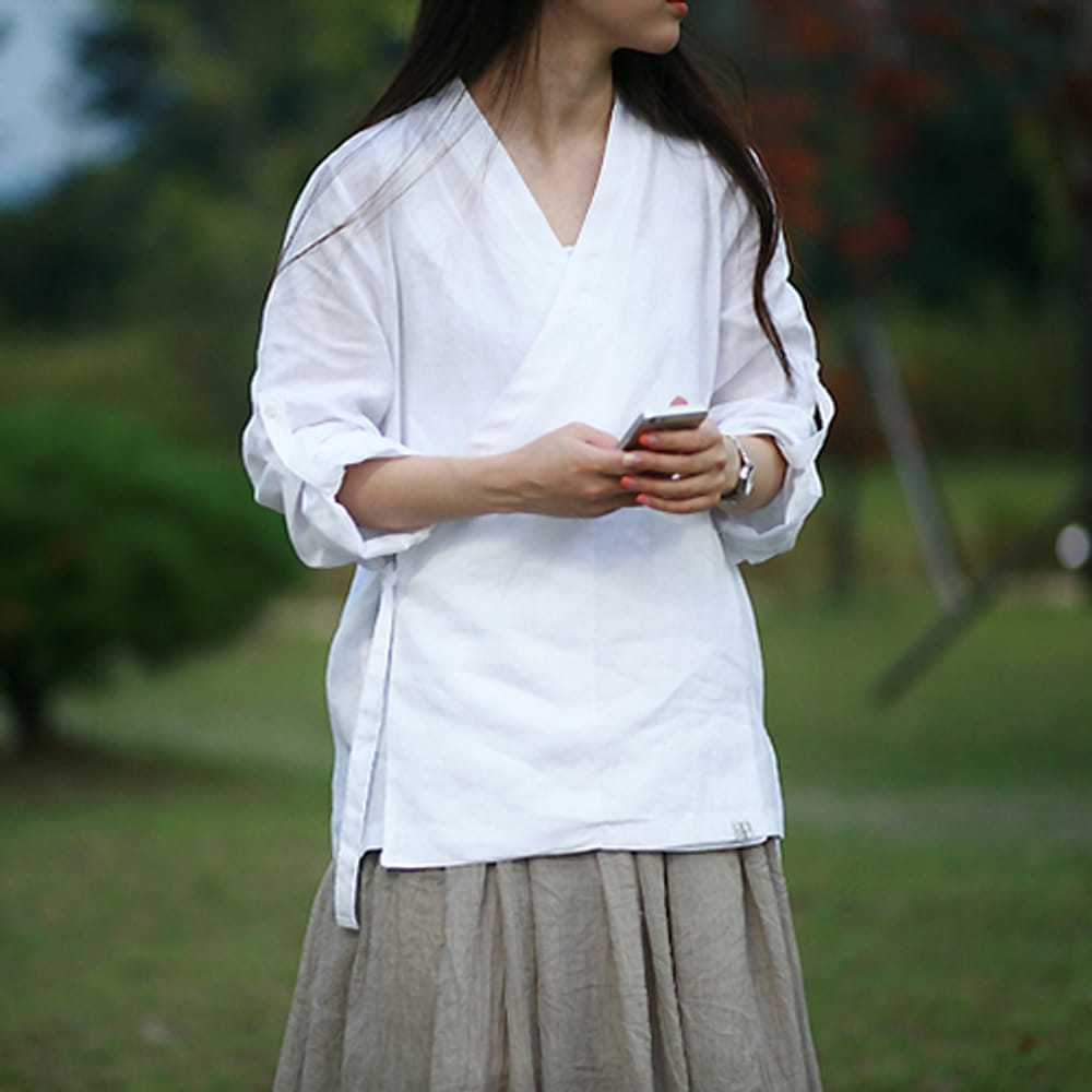 [Hanbok Casual Lisle] Camisa de linho de Hanbok a um preço com desconto