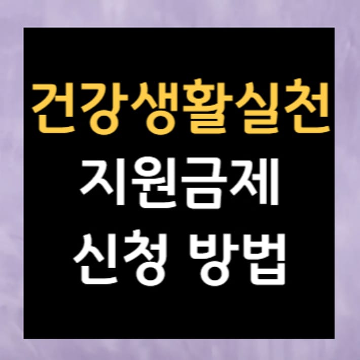 건강생활실천지원금제 신청 방법