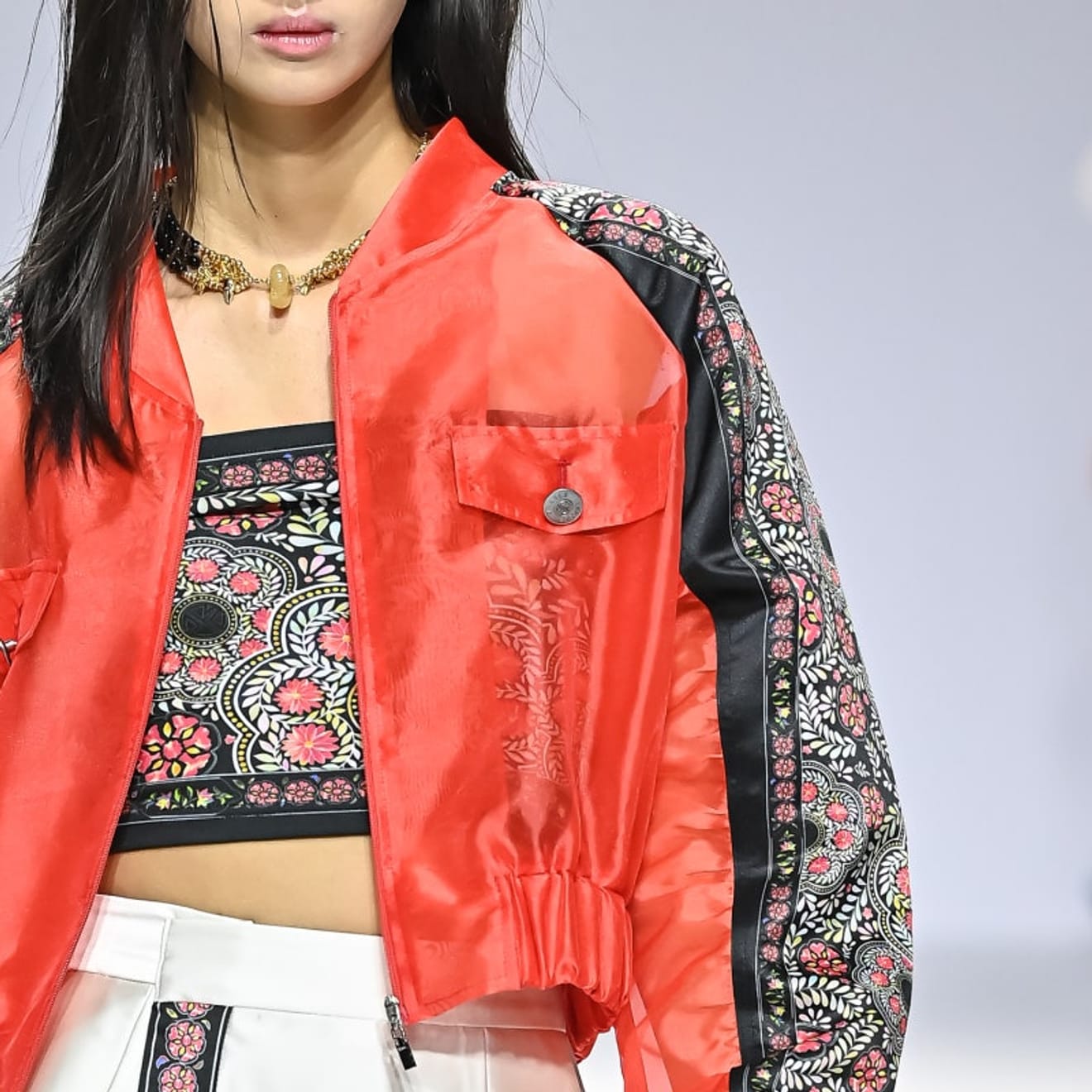 [Sınırlı Sayıda] Şeffaf Kırmızı Ceket Siyah Ceket Benzersiz Modern Hanbok