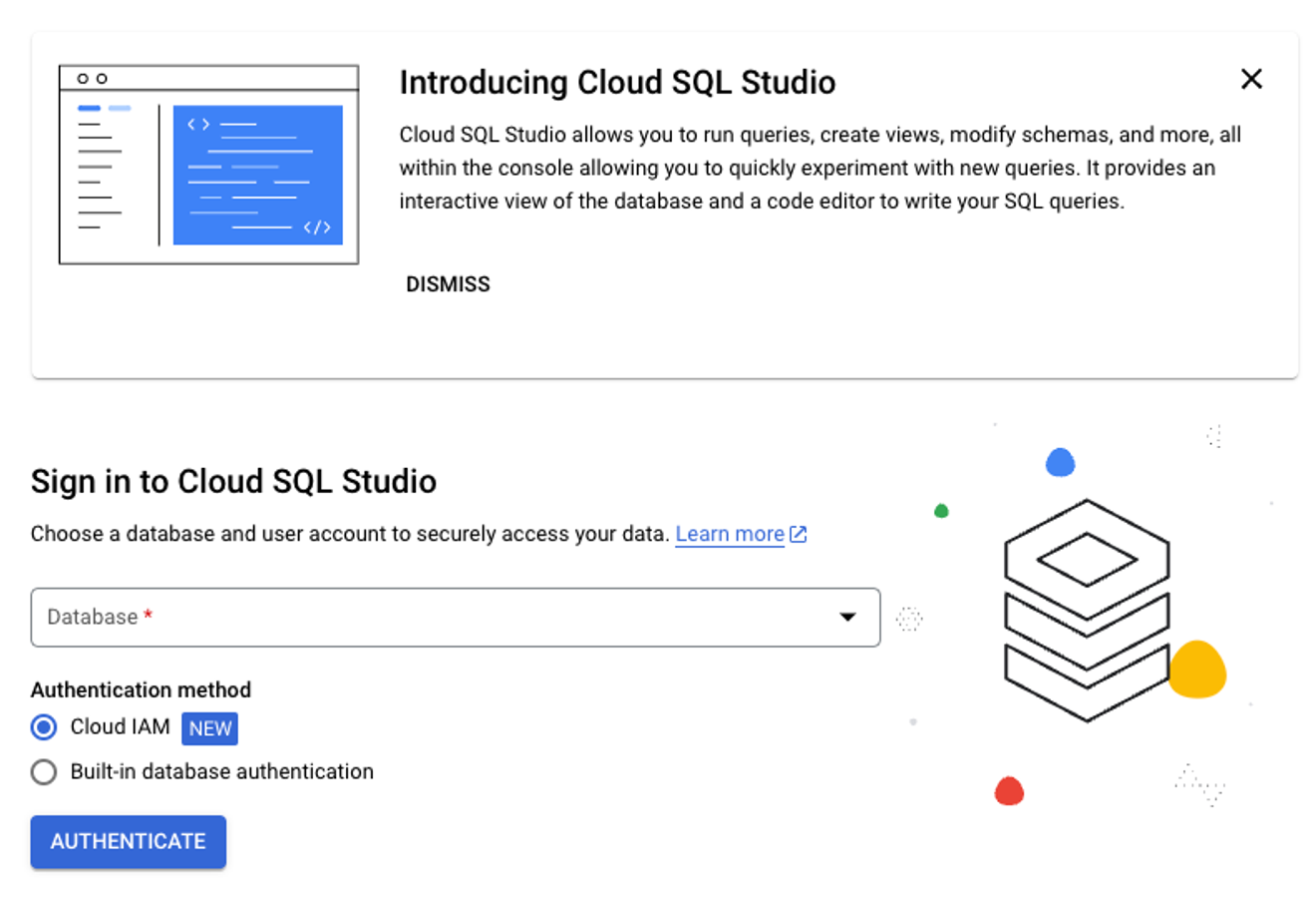 [GCP] Наконец-то в Cloud SQL Studio добавлена поддержка IAM.