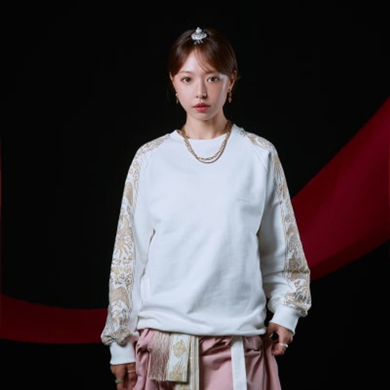 Hanbok casual com estampa de Fênix do Palácio Real, design tradicional coreano