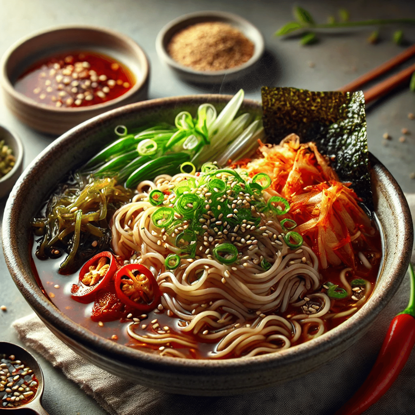 Nouilles froides au bouillon de soja fermenté et à la sauce Baek Jong-won : un plat estival rafraîchissant à la coréenne
