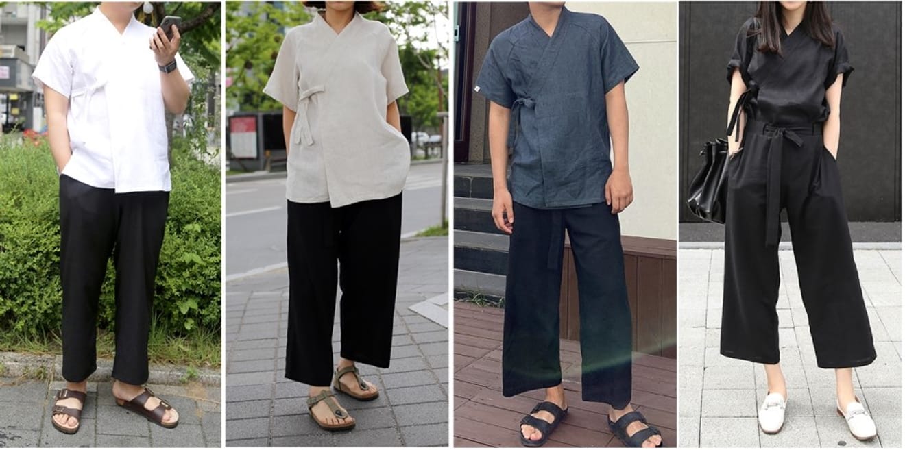 リネン製の涼しい夏の韓服