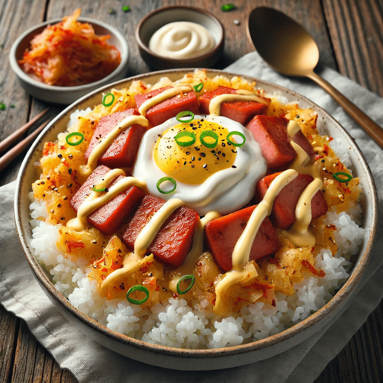 백종원流スパムマヨキムチ丼：韓国の人気ワンボウル料理