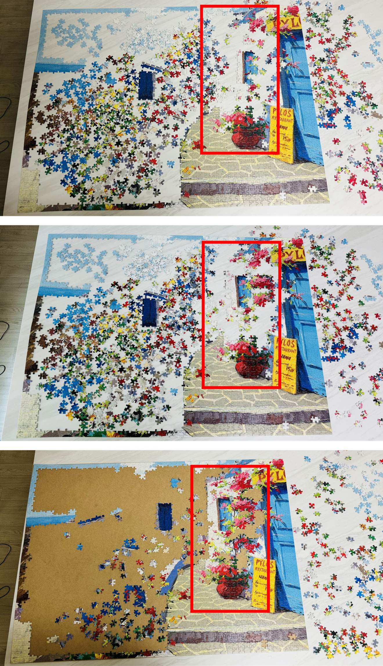 Ảnh chụp puzzle đang được lắp ghép từng mảnh
