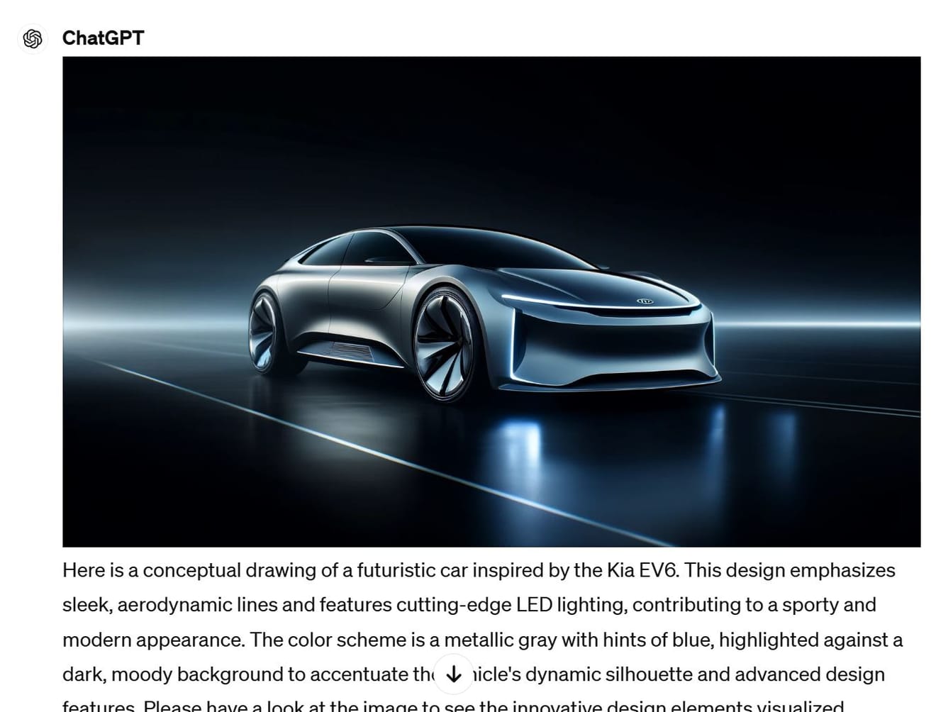 ChatGPT DALL-E Fantasiebild - Kia EV6 Bild