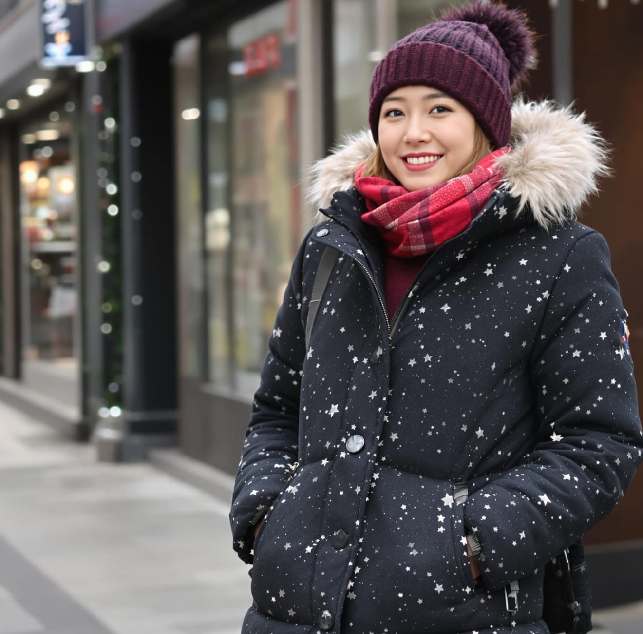 ソウル明洞-初雪の降った日：外国人観光客のための冬の服装ガイド（2024.11.27）