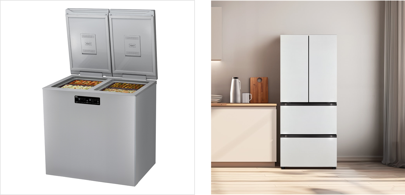 Imagen de diversos refrigeradores para kimchi de LG Electronics
