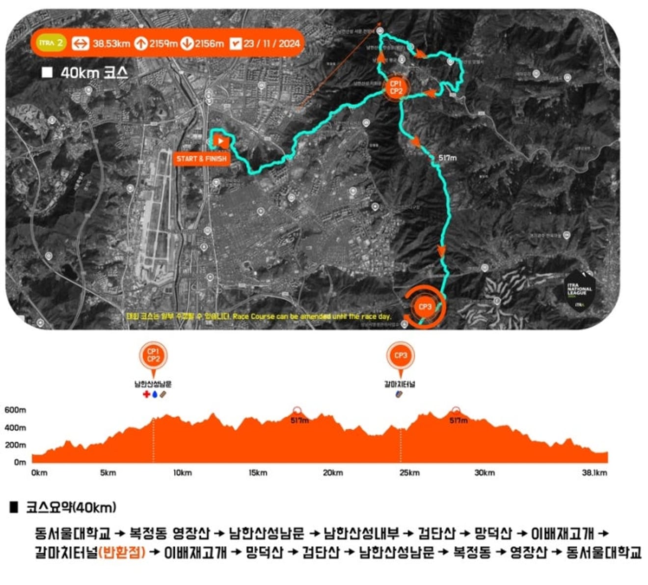 การแข่งขันวิ่งเทรล Seongnam Nubigil พฤศจิกายน