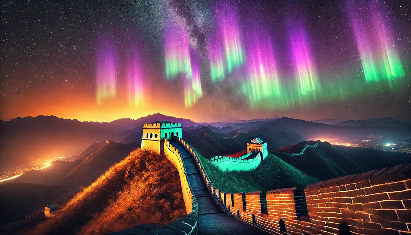 De Grote Muur kleurt aurora! De kracht van zonnevlammen en de impact op de aarde
