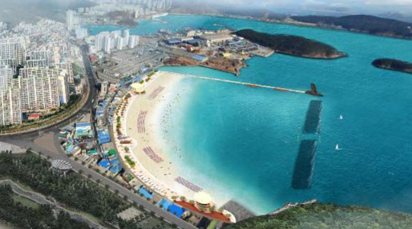 擁抱海景的散步，釜山多大浦海水浴場