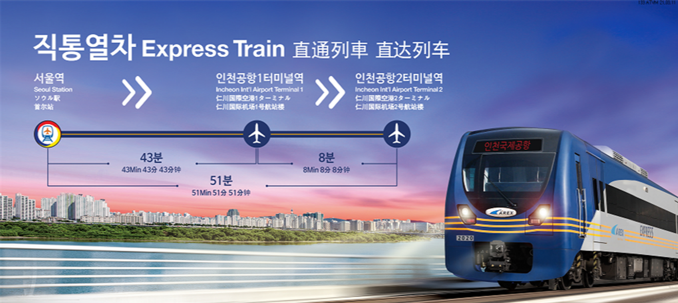 Von Seoul Station zum Incheon Airport: AREX Airport Express Zug – Buchung, Fahrplan & Rabatte