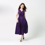 Hanbok de color púrpura del vestido de encaje