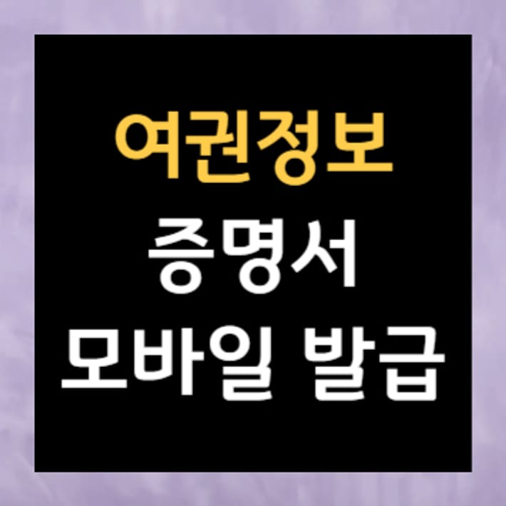 여권정보증명서 모바일 발급