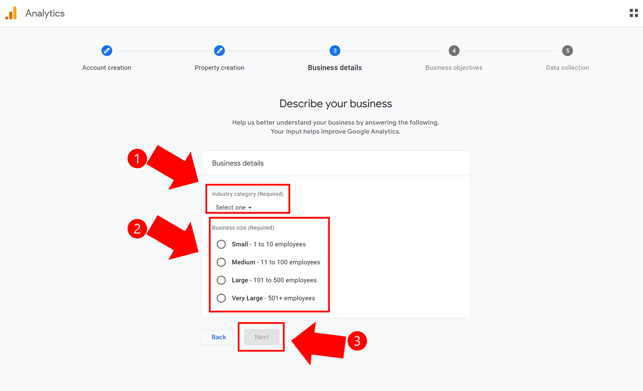 Google Analytics विवरण स्क्रीनशॉट