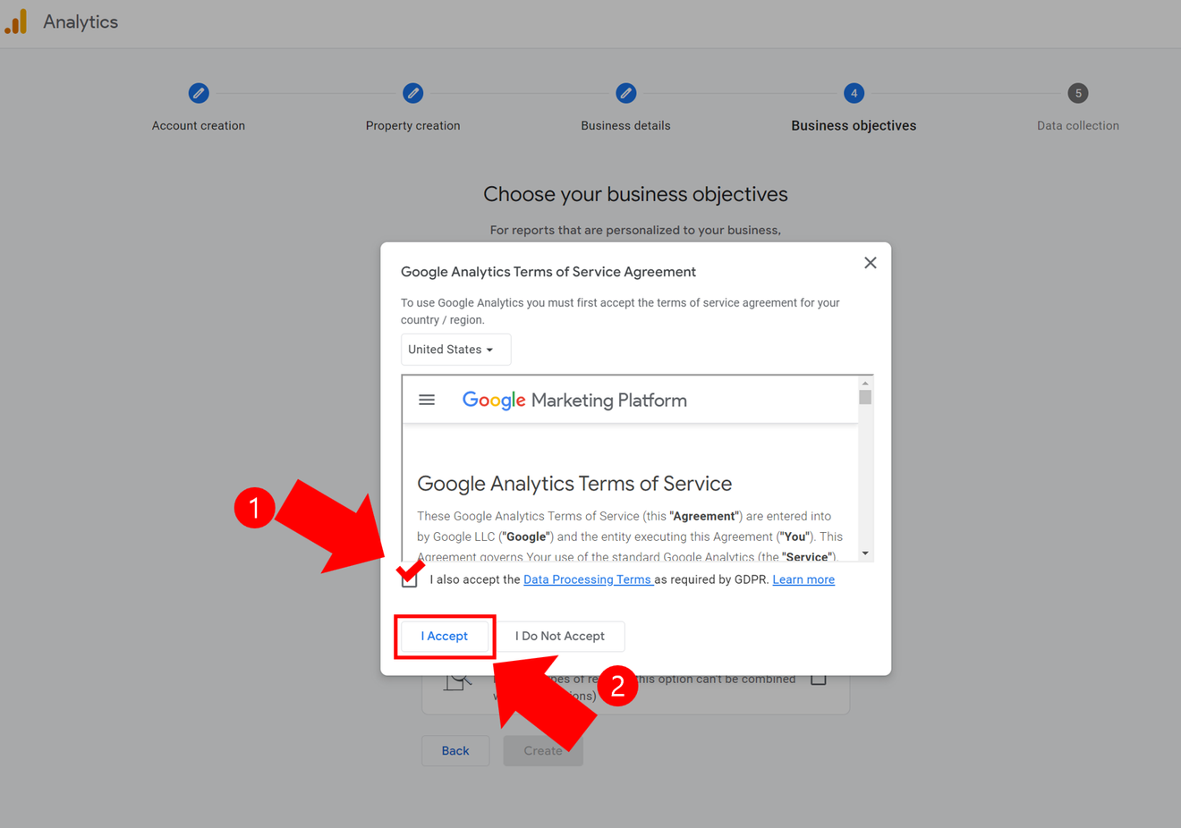 Google Analytics विवरण स्क्रीनशॉट