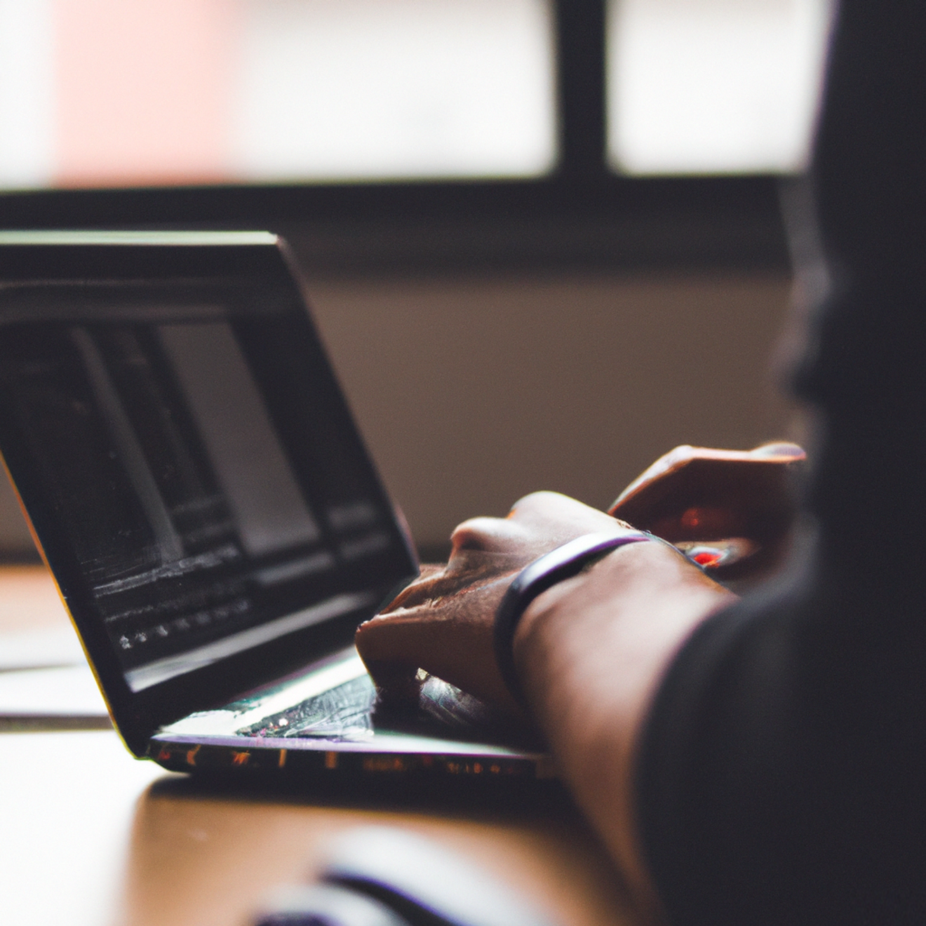 Photo of hands on a laptop