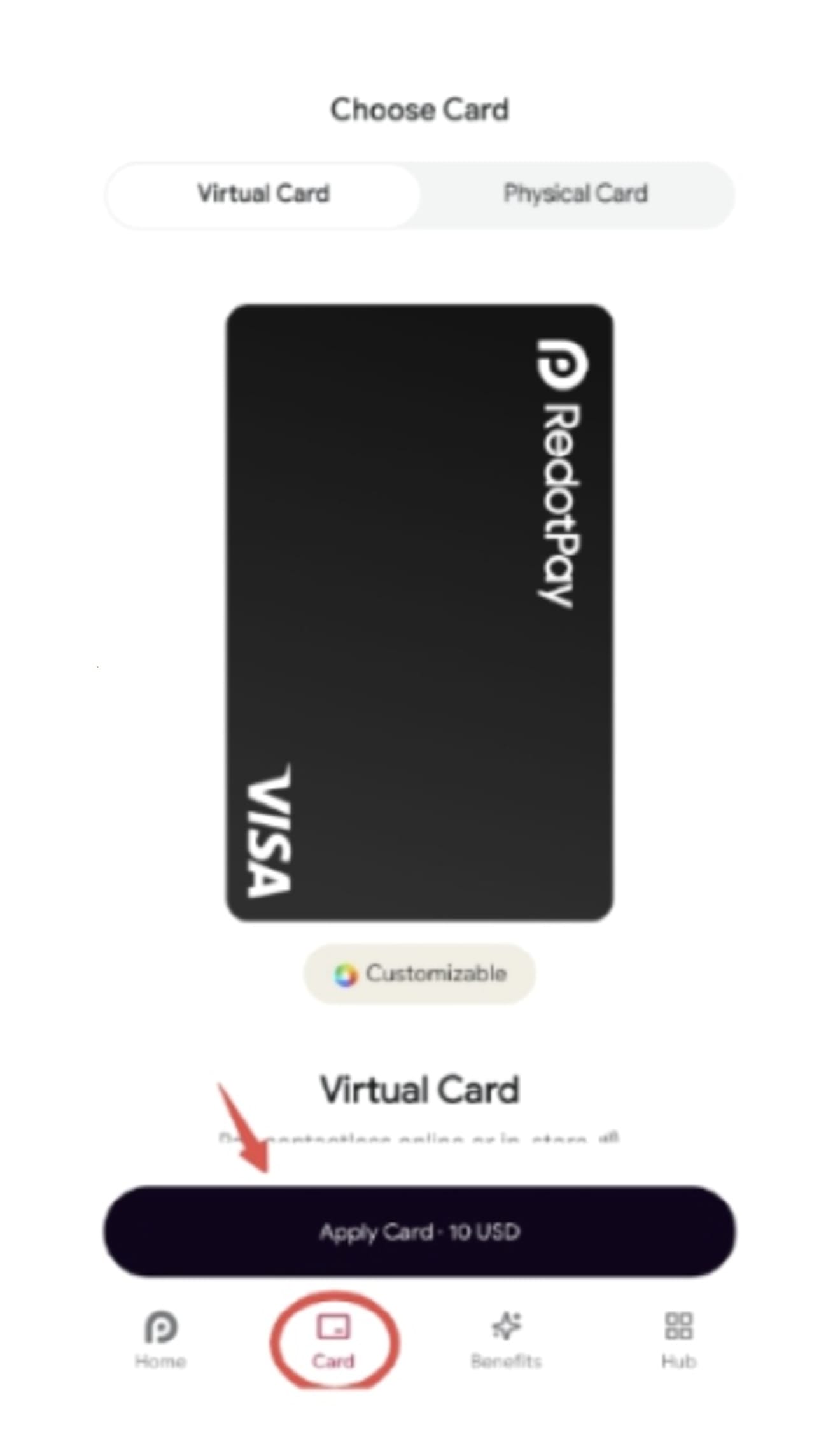 RedotPay-kaart-uitgifte-methode-1